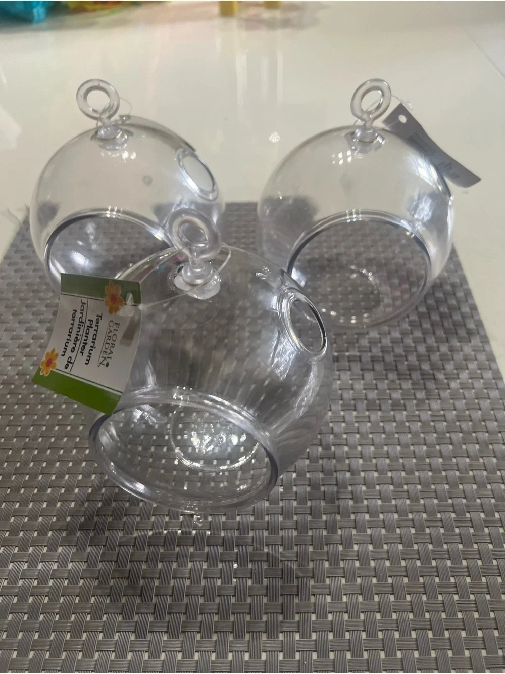 Clear Plastic Hanging Terrarium - Set of 3